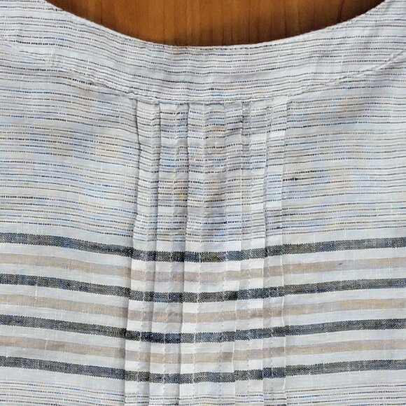 Talbots Reef Stripe Linen Tie-Sleeve Shirt - MP - Picture 8 of 11